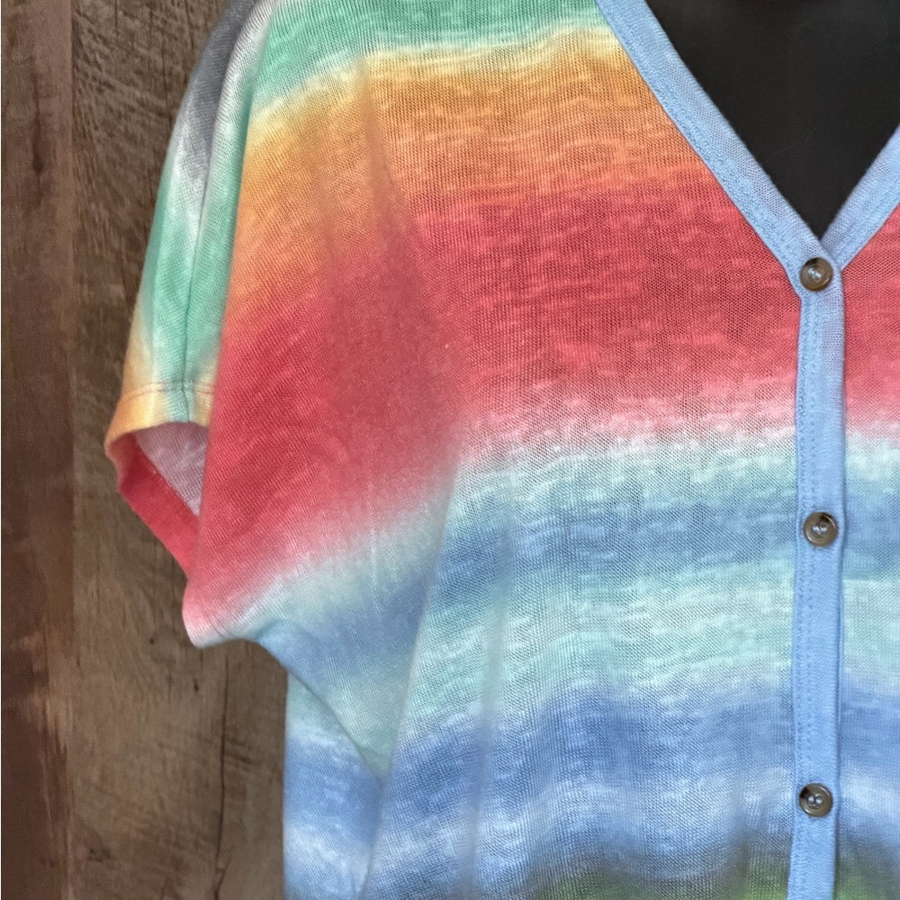 For The Republic Bright Striped Button-Up Women's Top - Picture 5 of 11